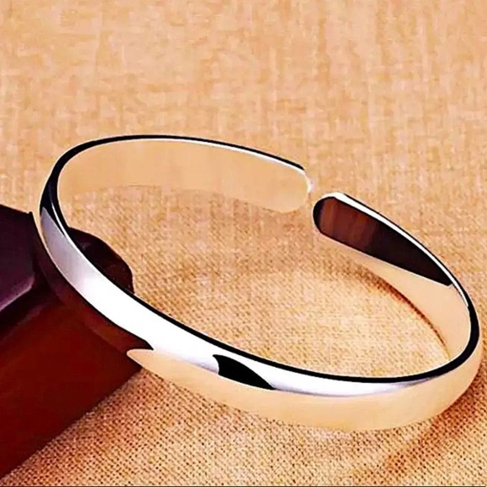 Thick Sterling Silver Cuff Bracelet, Cuff, Personalized Message, Message Bangle